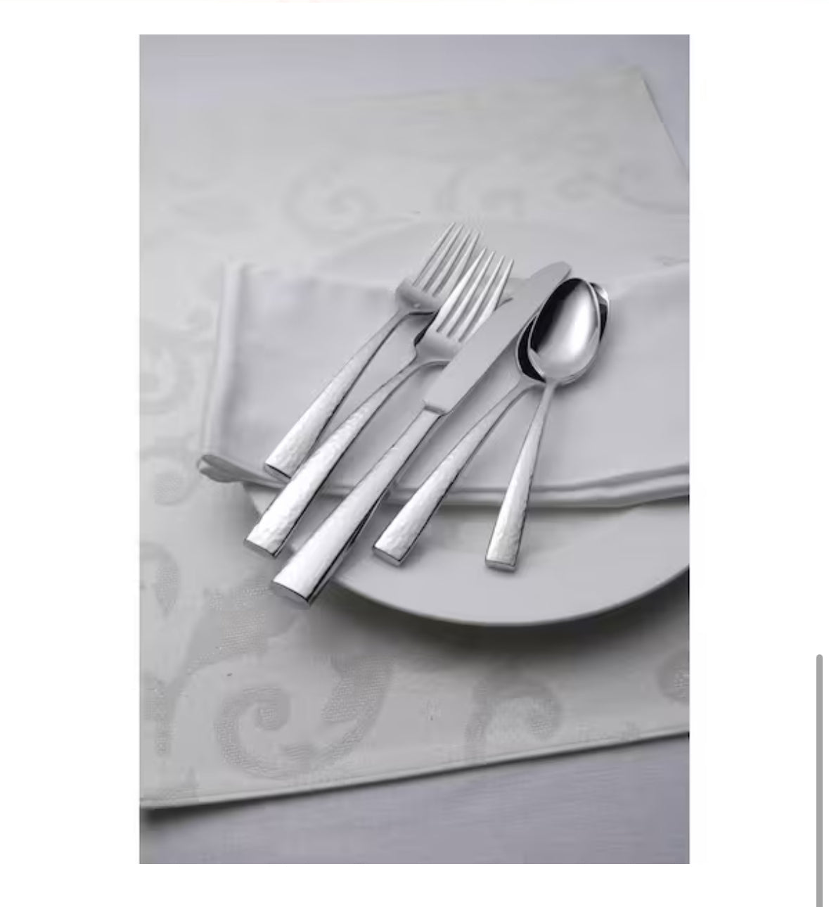 Chef's Table Hammered 18/0 Stainless Steel Iced Tea Spoons (Set of 12)