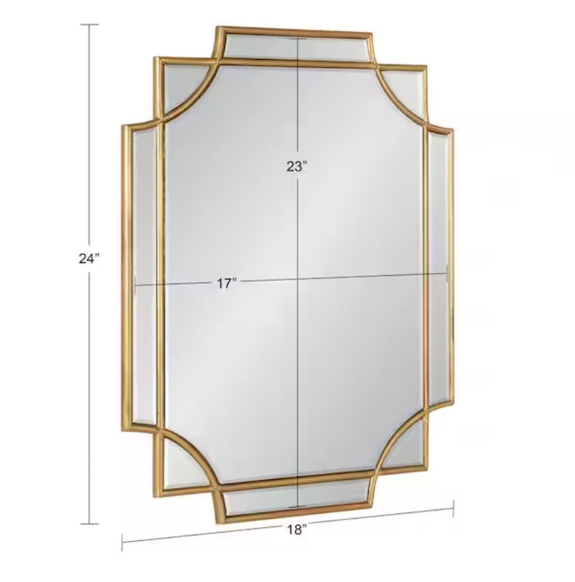 Minuette 24 in. x 18 in. Classic Rectangle Framed Gold Wall Accent Mirror