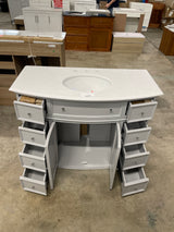 Hampton Harbor 45 in. W x 22 in. D Bath Vanity in Dove Grey with Natural Marble Vanity Top in White