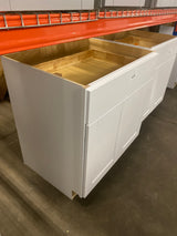 Shaker 33 in. W x 24 in. D x 34.5 in. H Assembled Base Cabinet in Satin White