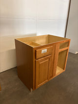 Hampton 36 in. W x 24 in. D x 34.5 in. H Assembled Blind Base Cabinet in Medium Oak