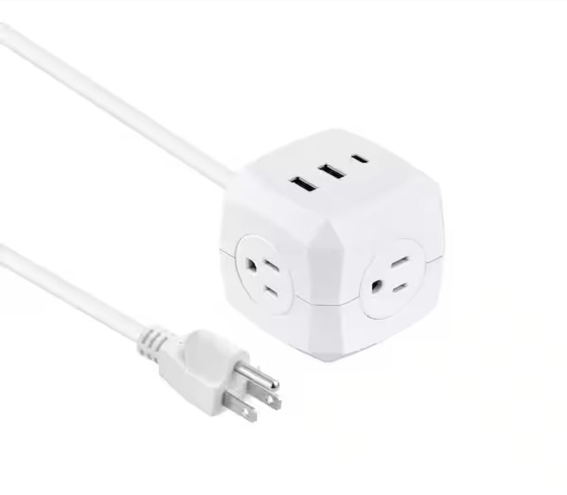 3-Outlet 3-USB Cube