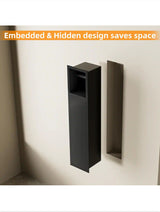 6 in. W x 25 in. H x 5.5 in. D Recessed Toilet Brush Holder with Cabinet, Shower Niche Toilet Paper Holder in Black