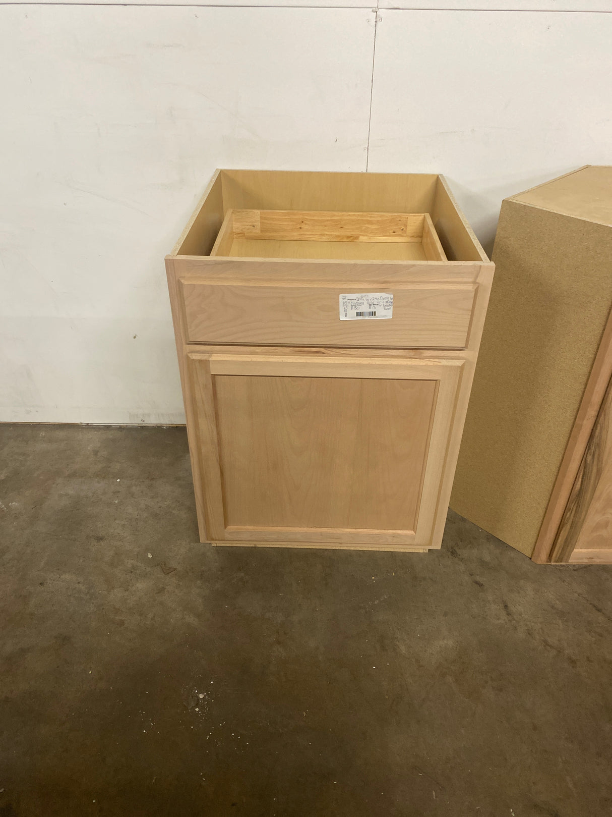 24 in. W x 24 in. D x 34.5 in. H Assembled Base Kitchen Cabinet in Unfinished with Recessed Panel