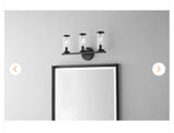 Loveland 16.625 in. 3-Light Black Bathroom Vanity Light Fixture with Clear Glass Shades