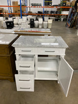 Sonoma 36 in. W x 22 in. D x 34 in. H Bath Vanity in White with White Carrara Marble Top