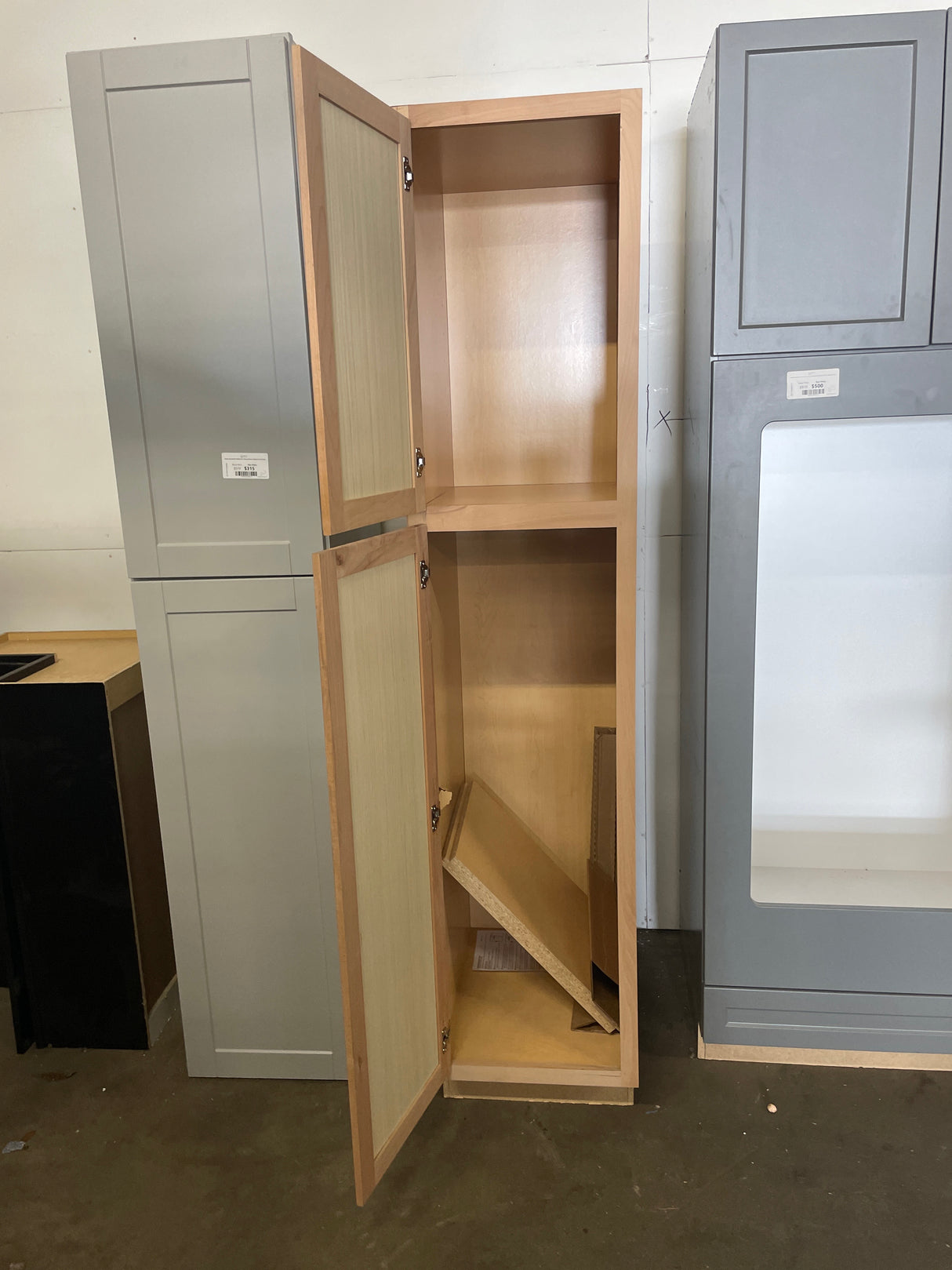 18 in. W x 24 in. D x 84 in. H Assembled Pantry Kitchen Cabinet in Unfinished with Recessed Panel