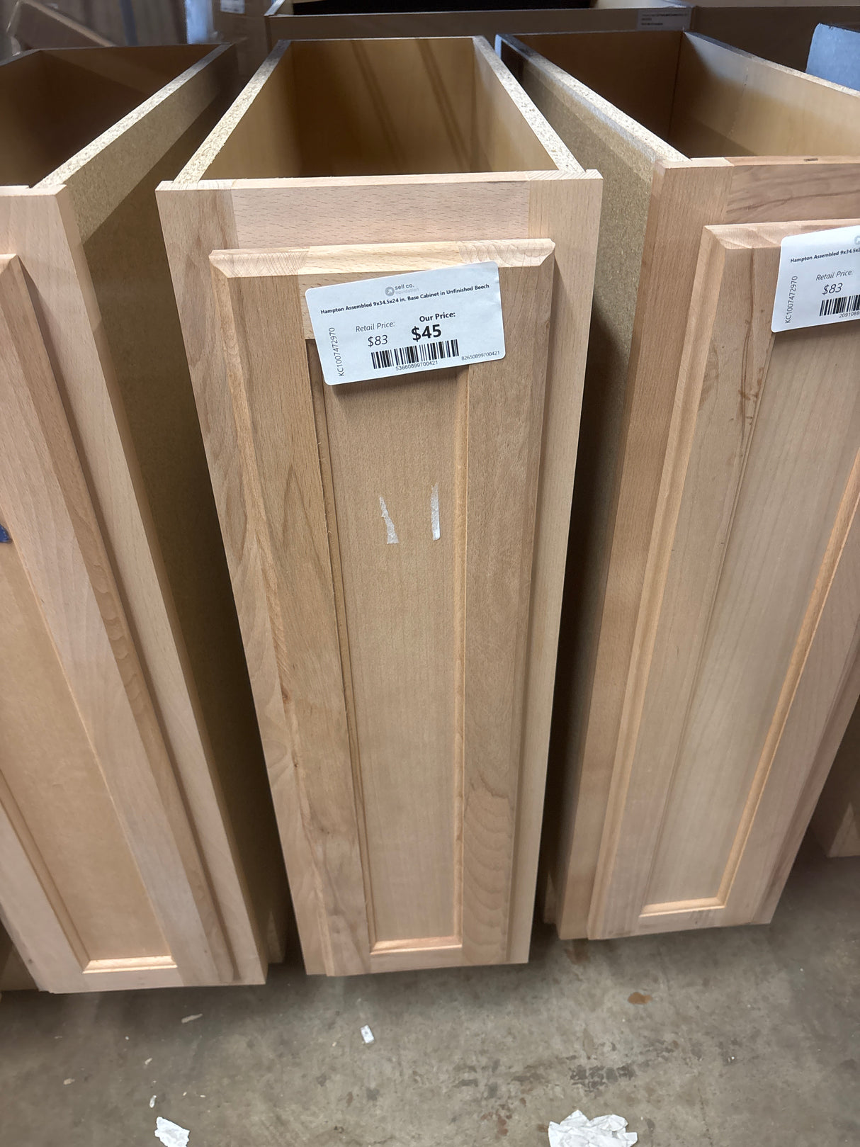 Hampton Assembled 9x34.5x24 in. Base Cabinet in Unfinished Beech