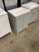 24 in. W x 19 in. D x 33 in. H Single Sink Freestanding Bath Vanity in Pearl Gray with White Cultured Marble Top