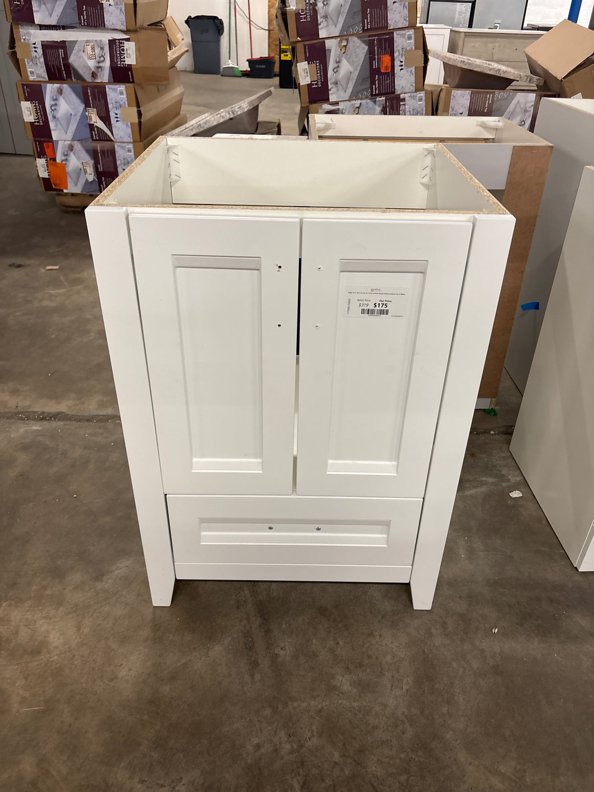 Ridge 24 in. W x 21.6 in. D x 34 in. H Bath Vanity Cabinet without Top in White
