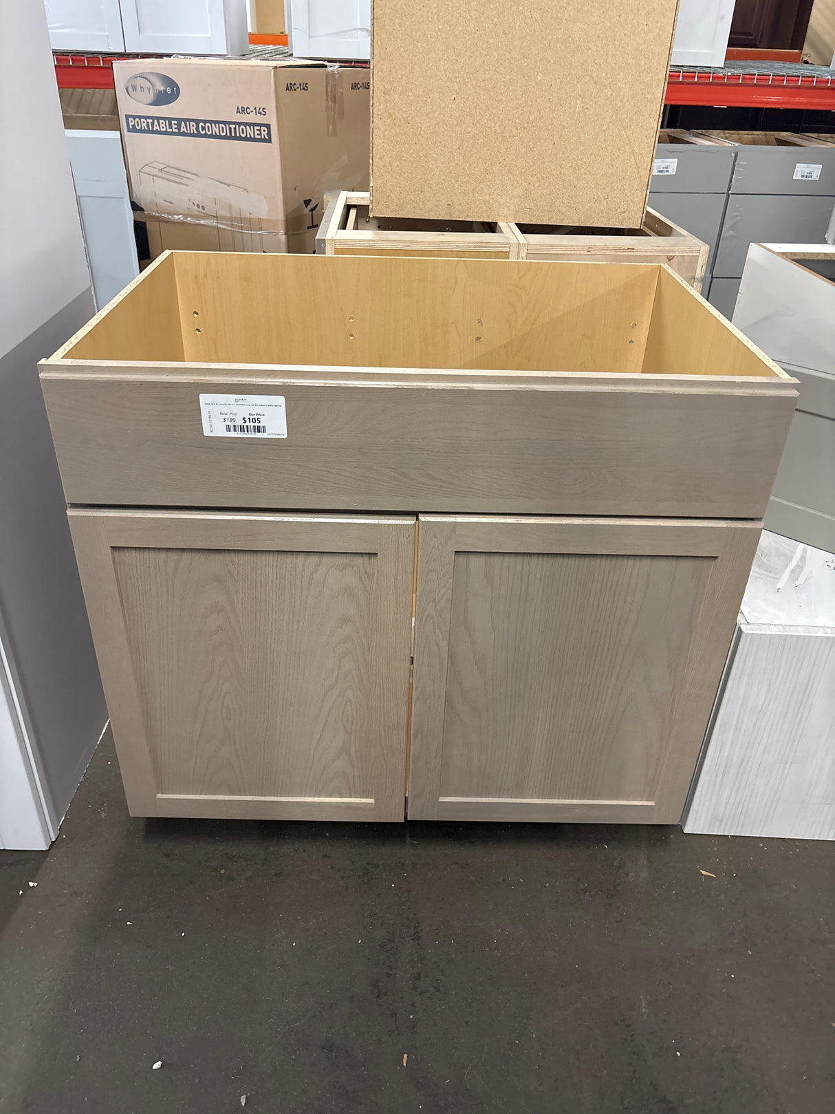 Sinclair 36 in. W x 24 in. D x 34.5 in. H Assembled Corner Sink Base Cabinet in Shaker Light Oak