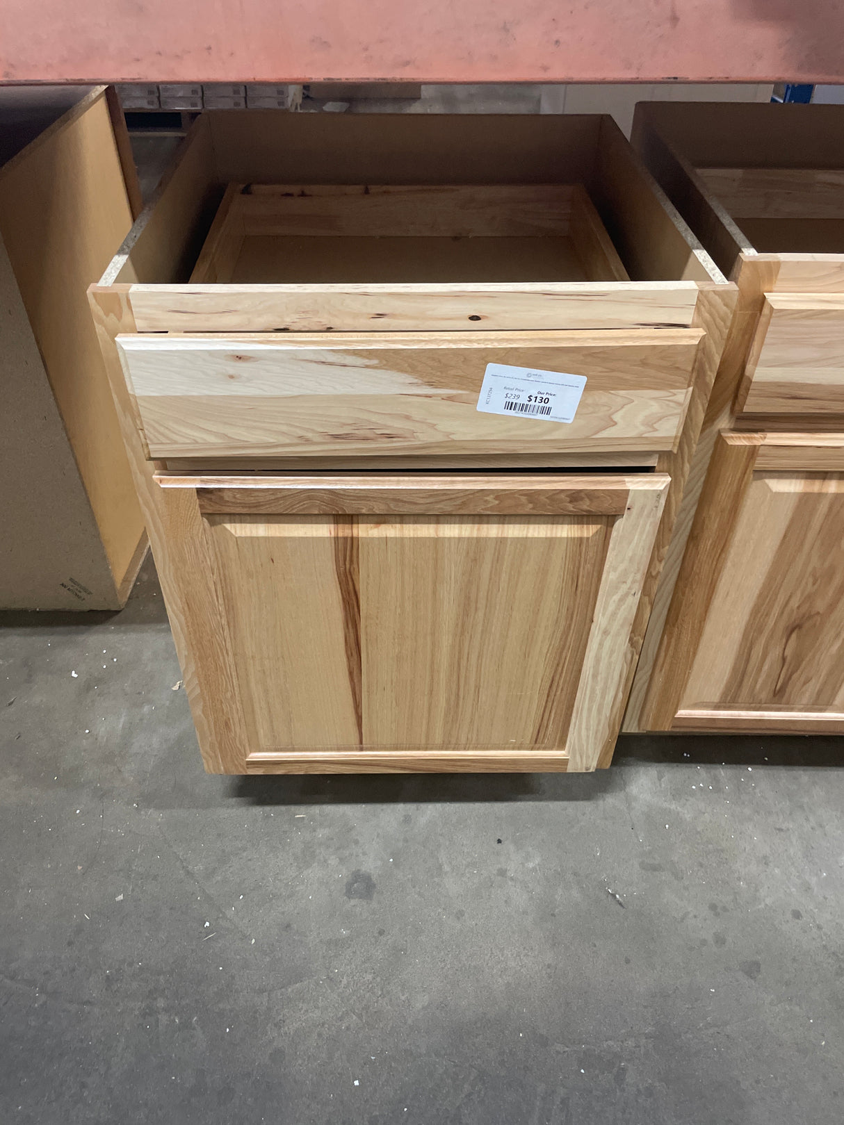 Hampton 24 in. W x 24 in. D x 34.5 in. H Assembled Base Kitchen Cabinet in Natural Hickory with Ball-Bearing Glides