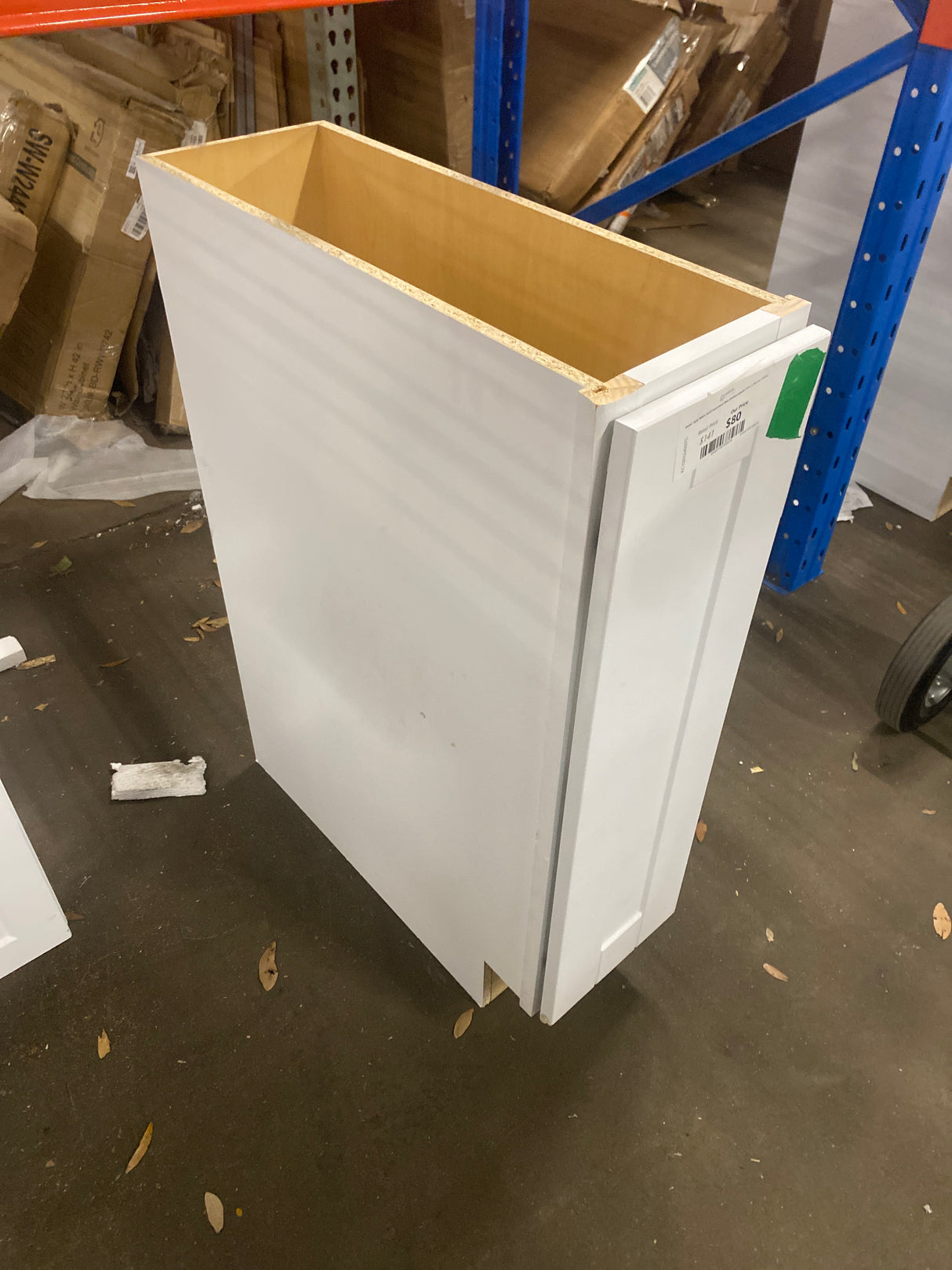 Shaker Satin White Stock Assembled Base Kitchen Cabinet (9 in. x 34.5 in. x 24 in.)