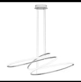 Swirl Butterfly 26-Watt 1 Light Chrome Modern 3 CCT Integrated LED Pendant Light Fixture for Dining Room or Kitchen