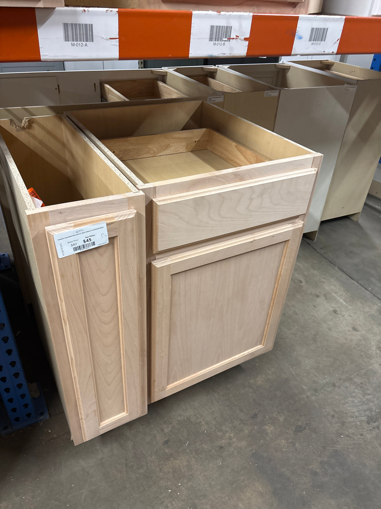 21 in. W x 24 in. D x 34.5 in. H Assembled Base Kitchen Cabinet in Unfinished with Recessed Panel