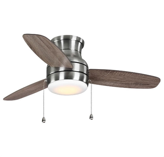 Ashby Park 44 in. White Color Changing Integrated LED Brushed Nickel Ceiling Fan with Light Kit and 3 Reversible Blades