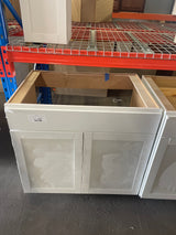 Westfield Feather White Assembled Sink Base Kitchen ACCabinet (36 in. W x 23.75 in. D x 35 in. H)