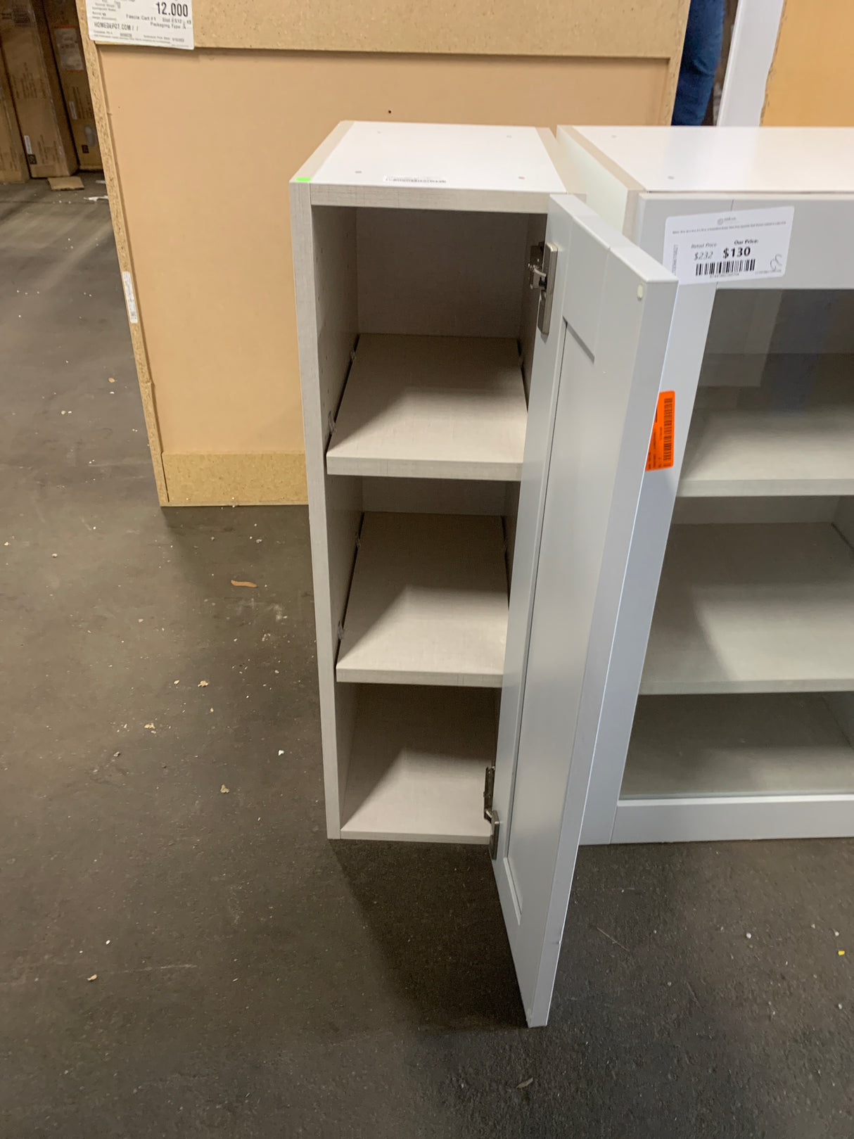 Milton 9 in. W x 14 in. D x 30 in. H Assembled Shaker Wall Kitchen Cabinet in Light Gray