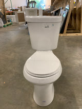 2-piece 1.1 GPF/1.6 GPF Dual Flush Round Toilet in White