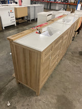 Hanna 48 in. W x 19 in. D x 34 in. H Single Sink Bath Vanity in Weathered Tan with White Engineered Stone Top