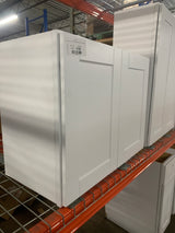 Shaker 30 in. W x 12 in. D x 24 in. H Assembled Wall Bridge Kitchen Cabinet in Satin White with Shelf
