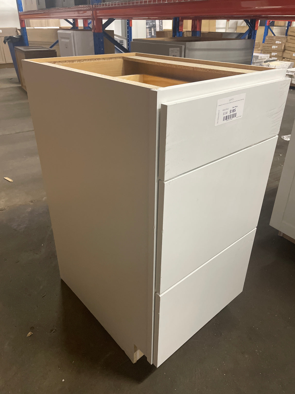Westfield 18 in. W x 23.75 in. D x 35 in. H Shaker Stock Drawer Base Kitchen Cabinet in Feather White