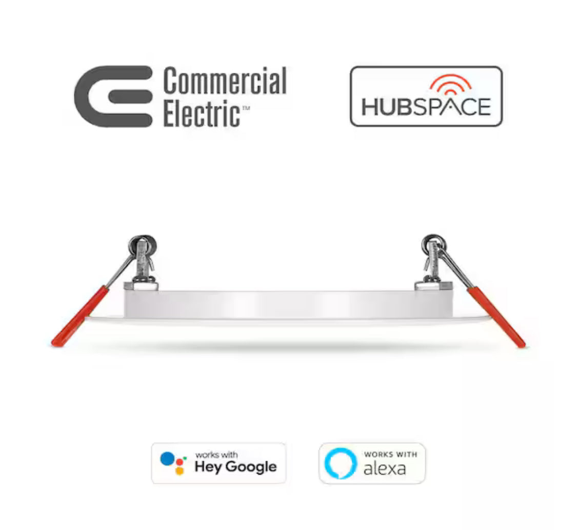 4 in. Smart CCT Selectable Ultra Slim Integrated LED Recessed Light Kit Powered by Hubspace