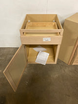 24 in. W x 24 in. D x 34.5 in. H Assembled Base Kitchen Cabinet in Unfinished with Recessed Panel