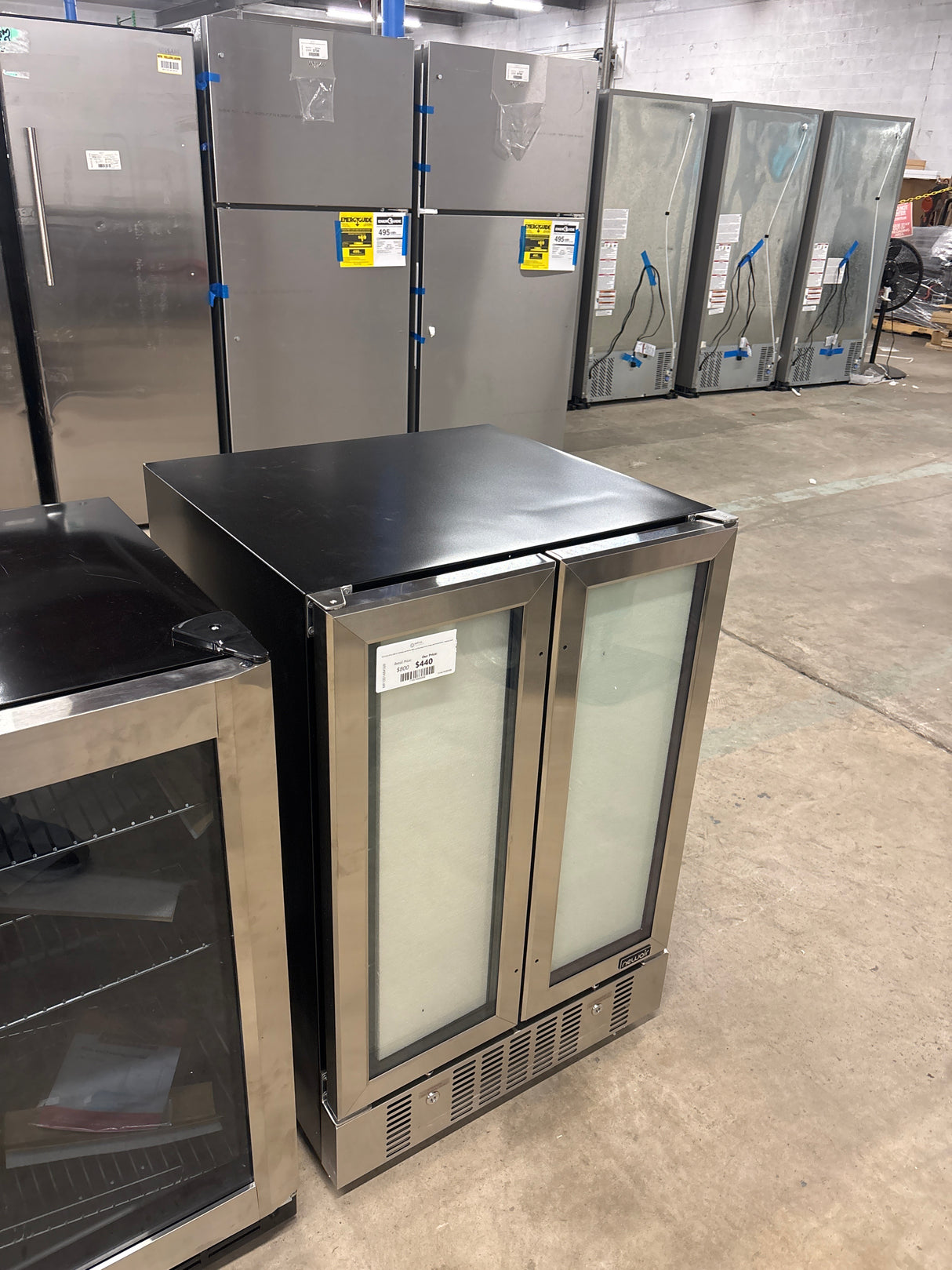 Dual Zone 24 in. Built-In 18-Bottle and 58 Can Wine and Beverage Cooler Fridge with French Doors - Stainless Steel