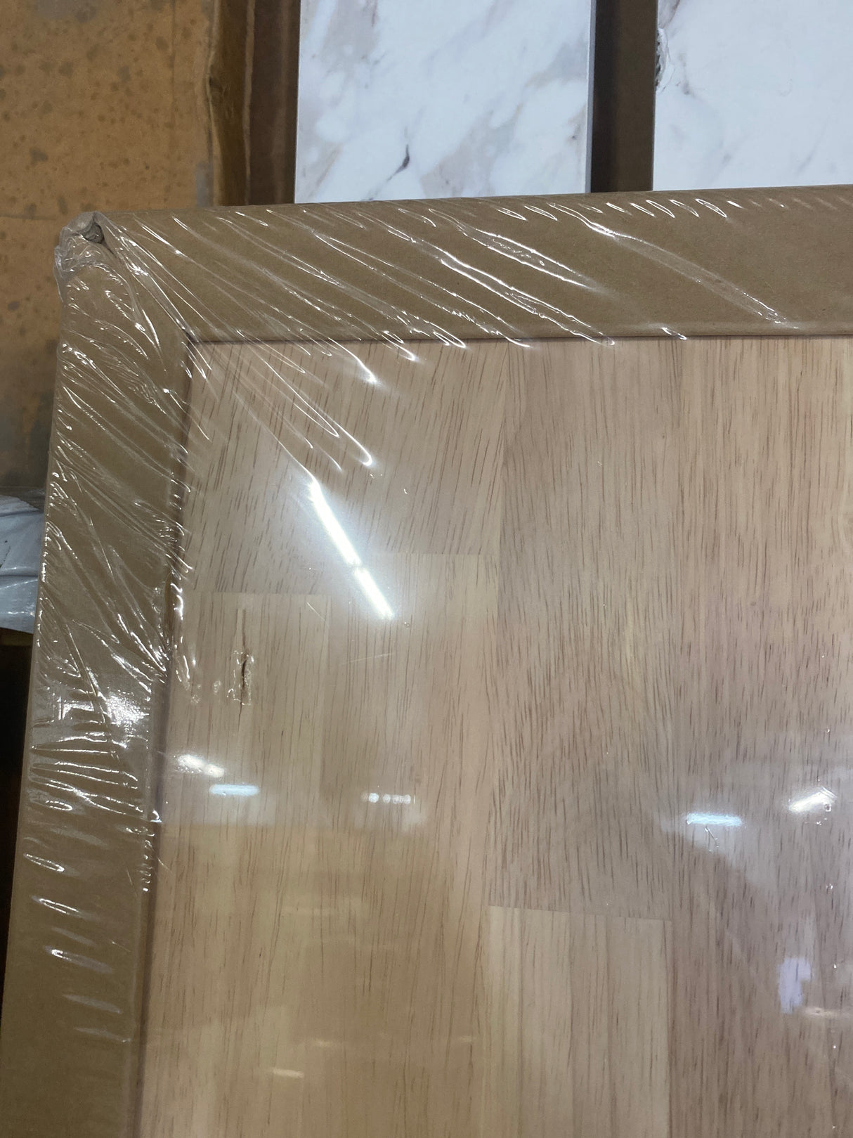 6 ft. L x 39 in. D Unfinished Hevea Butcher Block Island Countertop in With Standard Edge