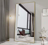 71 in. H x 31 in. W Classic Rectangular Gold Framed Aluminum Alloy Full Length Leaning Mirror