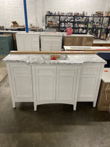 Sassy 60 in. Vanity in White with Marble Vanity Top in Carrara White