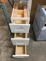 Arlington 12 in W x 21 in D x 34.5 in H in Vesper White Assembled Plywood Bath-Drawer Base Kitchen Cabinet with 3-Drawer