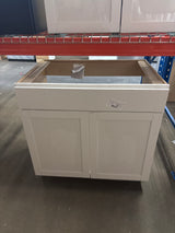 Westfield Feather White Assembled Sink Base Kitchen Cabinet (36 in. W x 23.75 in. D x 35 in. H)