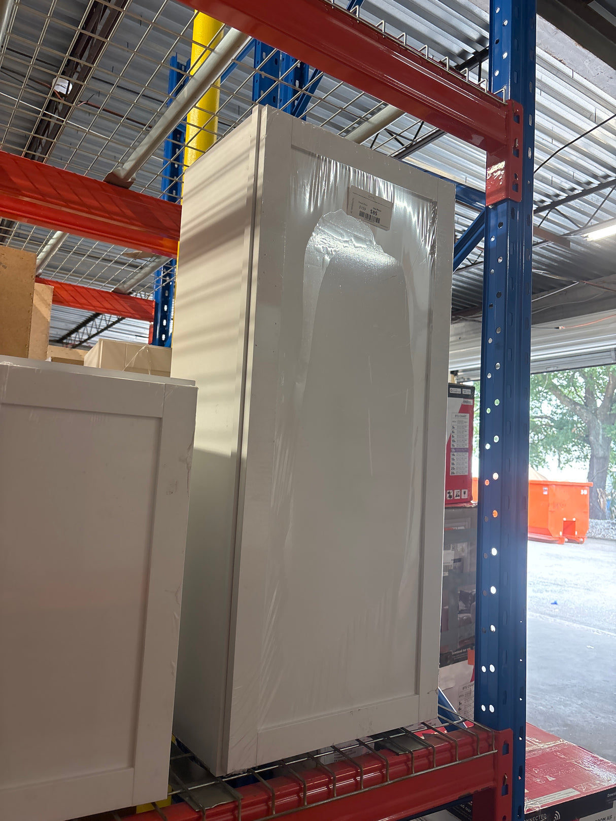 Courtland Polar White Finish Laminate Shaker Stock Assembled Wall Kitchen Cabinet 18 in. x 42 in. x 12 in.