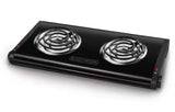2-Burner 12 in. Black Hot Plate with Temperature Controls