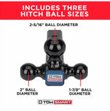 Class 3 Up to 10,000 lb. 1-7/8 in., 2 in, and 2-5/16 in. Ball Diameters TriBall Adjustable Trailer Hitch Ball Mount