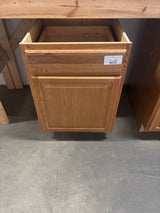Hampton Medium Oak Raised Panel Stock Assembled Base Kitchen Cabinet with Drawer Glides (24 in. x 34.5 in. x 24 in.)