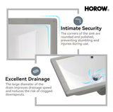 23-5/8 in. Rectangular Glazed Ceramic Undermount Bathroom Vanity Sink in White with Overflow Drain
