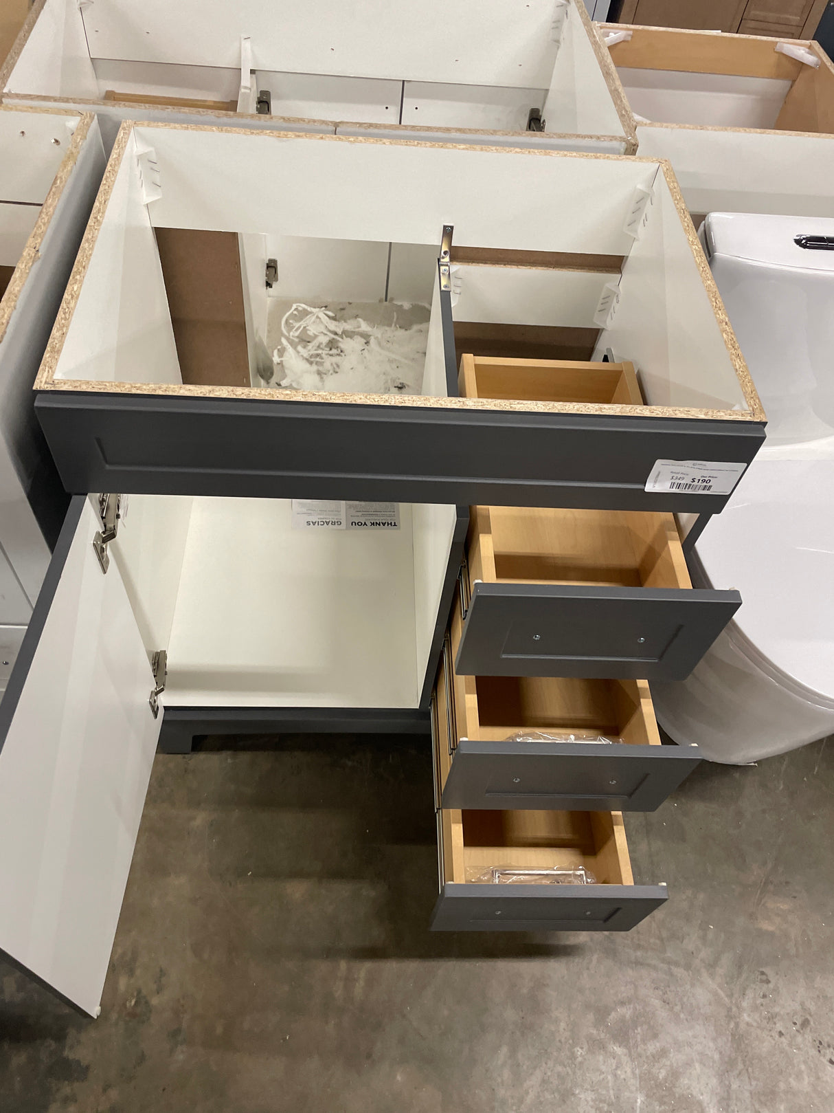 Thornbriar 30 in. W x 22 in. D x 34 in. H Bath Vanity Cabinet without Top in Cement