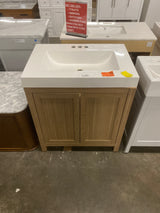 Doveton 36 in. W x 19 in. D x 34.5 in. H Single Sink Bath Vanity in White with White Engineered Stone Top
