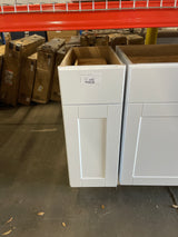 Shaker Satin White Stock Assembled Base Kitchen Cabinet with Ball-Bearing Drawer Glides (12 in. x 34.5 in. x 24 in.)