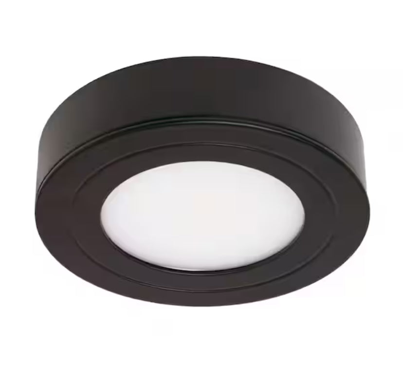 PureVue Dimmable Soft-Bright White (3000K) LED Matte Black Finish Puck Light