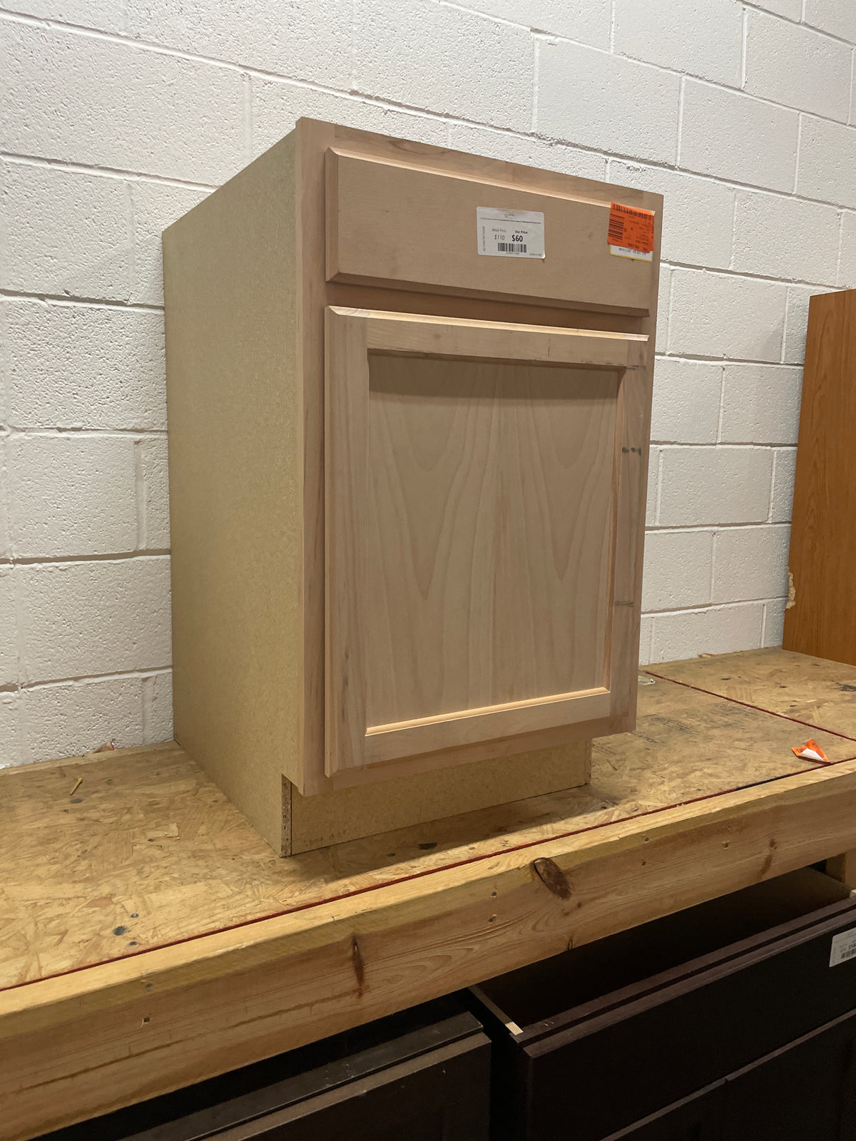21 in. W x 24 in. D x 34.5 in. H Assembled Base Kitchen Cabinet in Unfinished with Recessed Panel