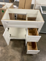 Ridge 36 in. W x 22 in. D x 34 in. H Bath Vanity Cabinet without Top in White