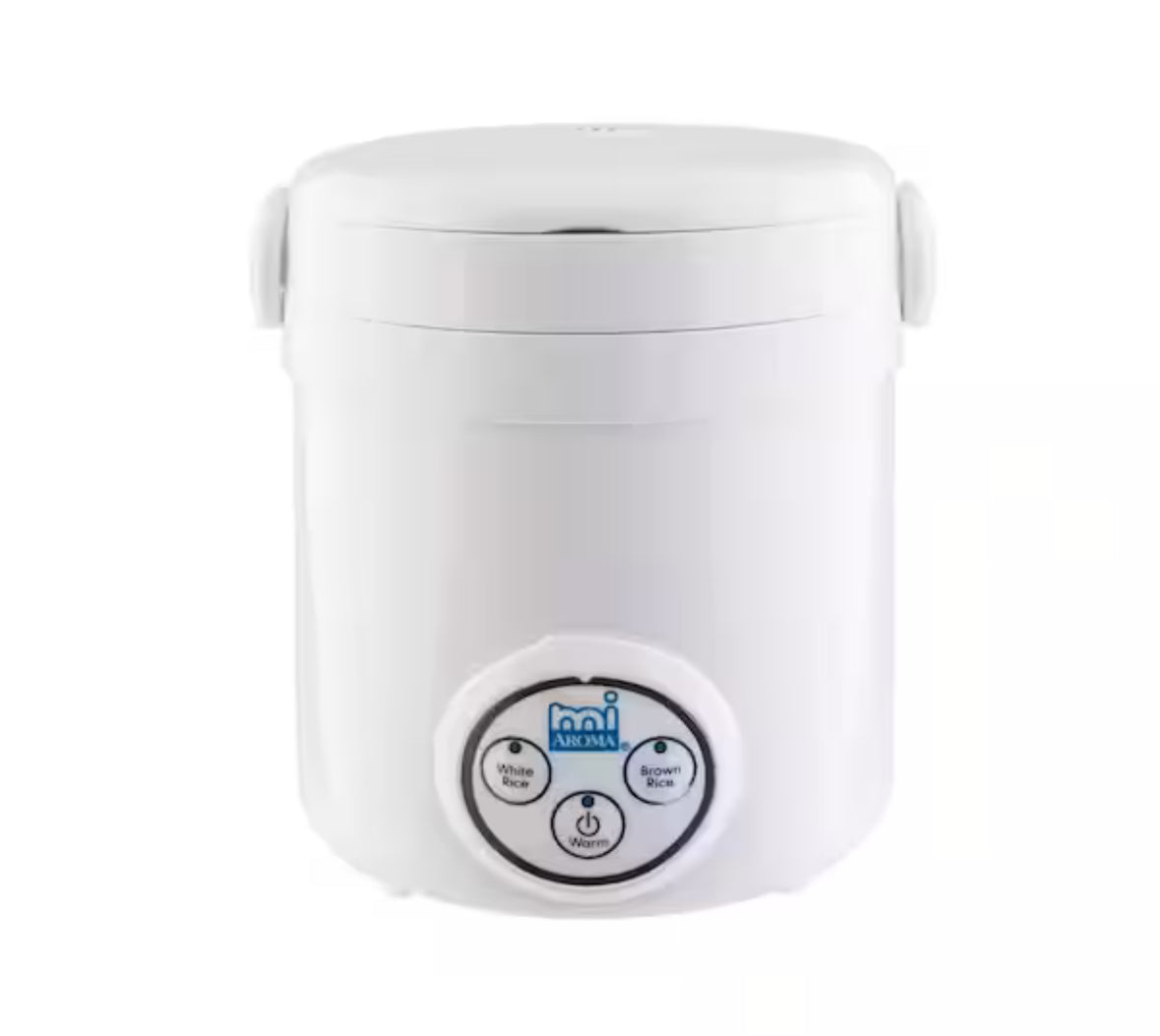 3-Cup White Mini Rice Cooker with Non-Stick Cooking Pot