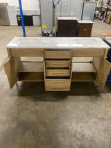 Aberdeen 72 in. x 22 in. D x 34.5 in. H Bath Vanity in Antique Oak with White Carrara Marble Top ( Comes With One Free Toilet or Mirror Valued Up To $150 )