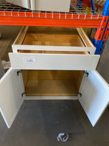 Courtland Shaker Assembled 30 in. x 34.5 in. x 24 in. Stock Base Kitchen Cabinet in Polar White Finish