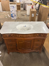 Winslow 45 in. W x 22 in. D x 35 in. H Single Sink Freestanding Bath Vanity in Antique Cherry with White Porcelain Top