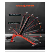 Weight Bench 1200 lbs. Heavy Duty Stable Weight Bench Press for Full Body Workout, Adjustable Exercise Sit up Bench